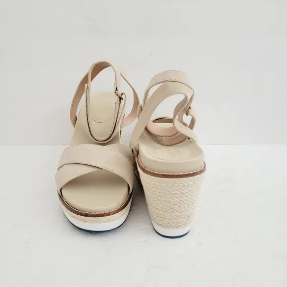 NEW Cole Haan Women's CloudFeel Espadrille Sesame Wedge Sandals Size 9.5