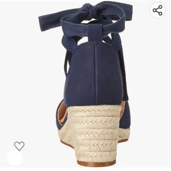 New CORSO COMO Romley Navy Blue Espadrille Wedge Sandal 9.5 MSRP $129