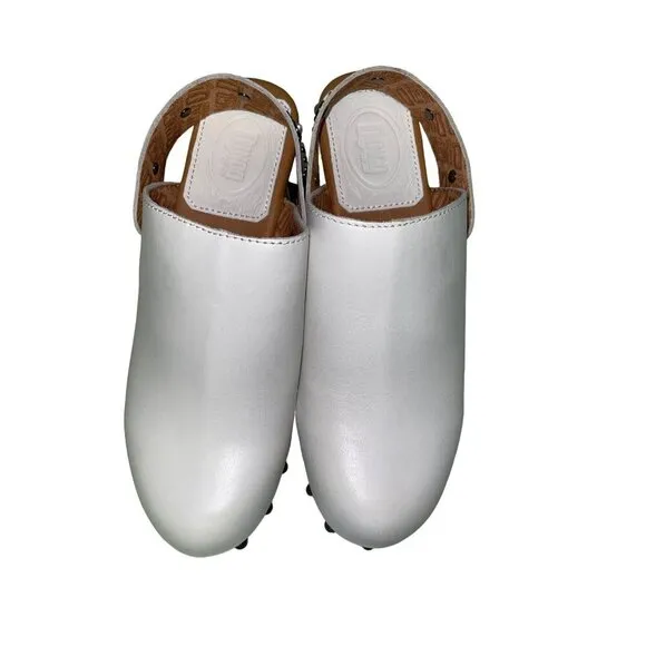 NEW! Dingo Deadwood Clog Mules White Studded Shoes Women's Size 7.5
