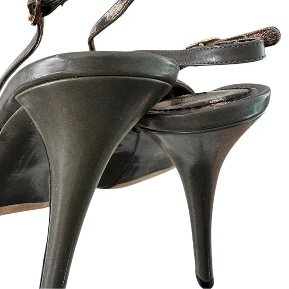 New! Dolce &amp; Gabbana Peep Toe Sling Back Platform Heels