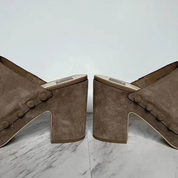 New! Dolce Vita Emol Gray Suede Platform Heeled Sandal 10