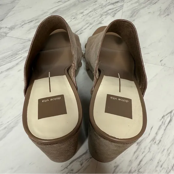 New! Dolce Vita Emol Gray Suede Platform Heeled Sandal 10