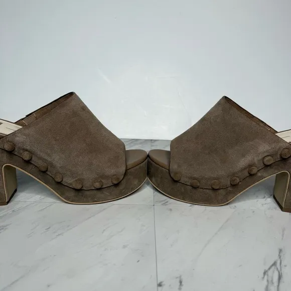 New! Dolce Vita Emol Gray Suede Platform Heeled Sandal 10