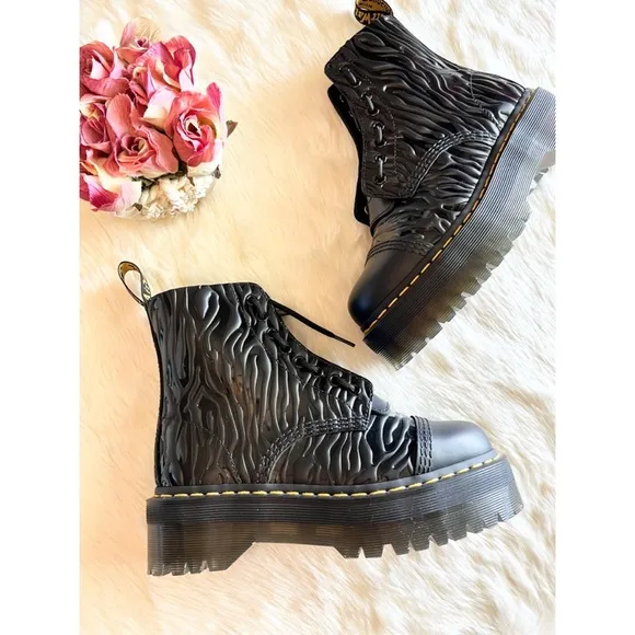 New • Dr. Martens Sinclair Zebra Platform Boots