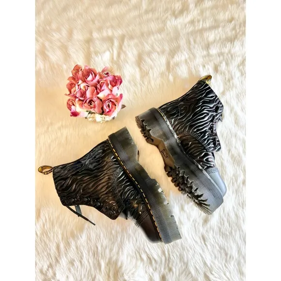New • Dr. Martens Sinclair Zebra Platform Boots