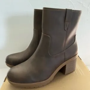 New Dr. Scholl's Pearl Western Boho Chunky Heel Ankle Boots Brown Size 10