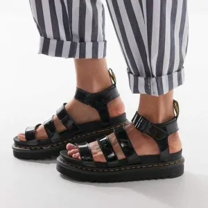 NEW Dr.Martens Blaire Patent Leather Strap Sandals
