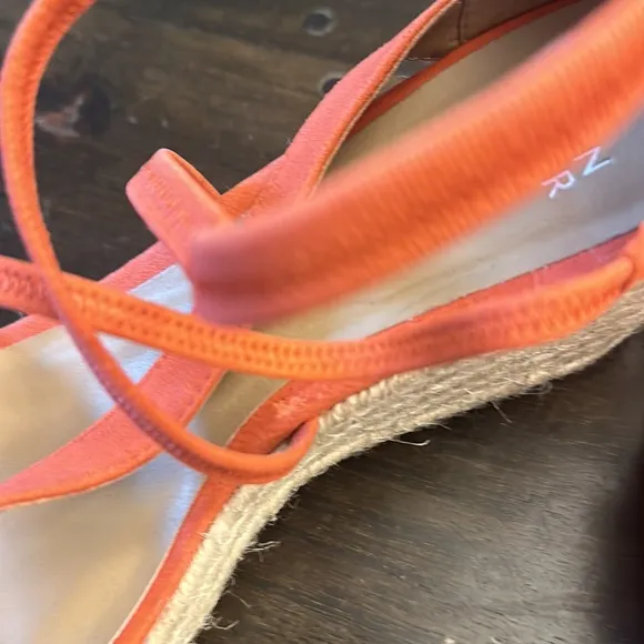 NEW Eileen Fisher Wanda Orange platform wedge espadrille sandals women size 8.5