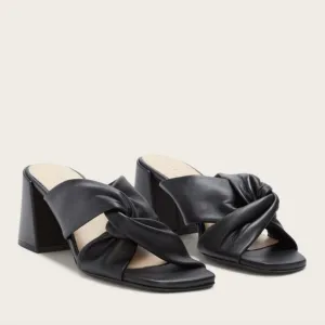NEW Everlane The Day Twist Heel Black Leather Front Twist Mules