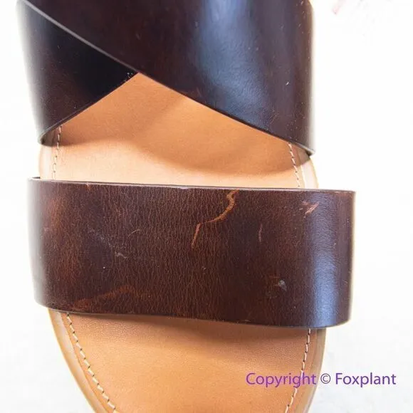 New! FitFlop women's Pilar Back-Strap Leather Clogs in Brown, size‎ 8