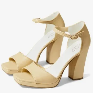 NEW! Franco Sarto Beige Leather Dima Heels- Size 9.5