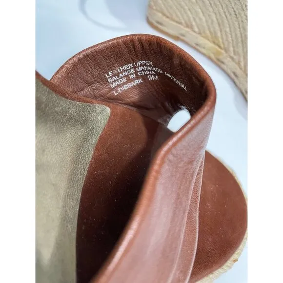 New Franco Sarto Brown Espadrille Wedge Sandals Women's Size 9