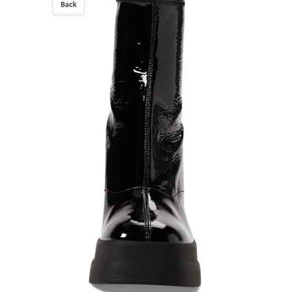 NEW Free People Double Stack Platform Boots Black Patent Leather Womens 9/39.5
