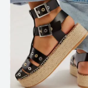 new FREE PEOPLE Gable  Leather Gladiator Espadrille Sandals  253