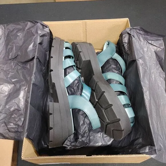 New Free People Oasis Blue Delaney Fisherman Platform Sandals 40