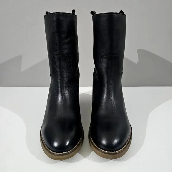 NEW Free People Tabby Ankle Boot Heeled Black Leather EU Size 41