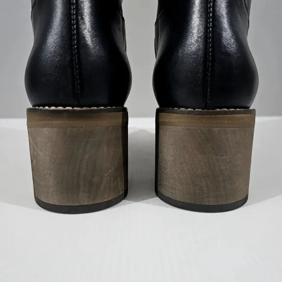 NEW Free People Tabby Ankle Boot Heeled Black Leather EU Size 41