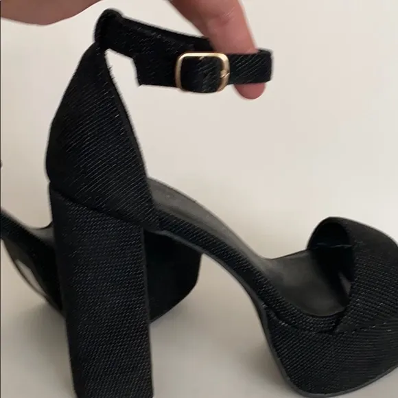 NEW Free People Vegan Suede Feel Black Platform Sandals Sz 8