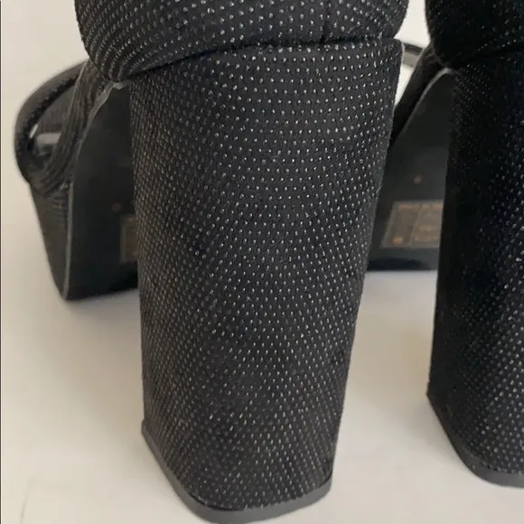 NEW Free People Vegan Suede Feel Black Platform Sandals Sz 8