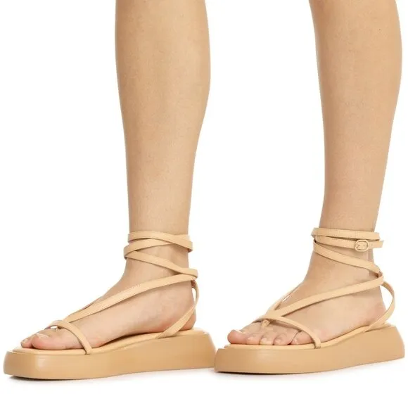 NEW FREE PEOPLE Winnie Wrap Flatform  in  Vachetta  for women 252