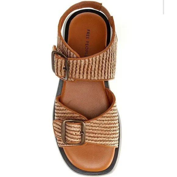 NEW Free People Women's Size 11 M Sandals Mandi Weave Sport Buckle Natural