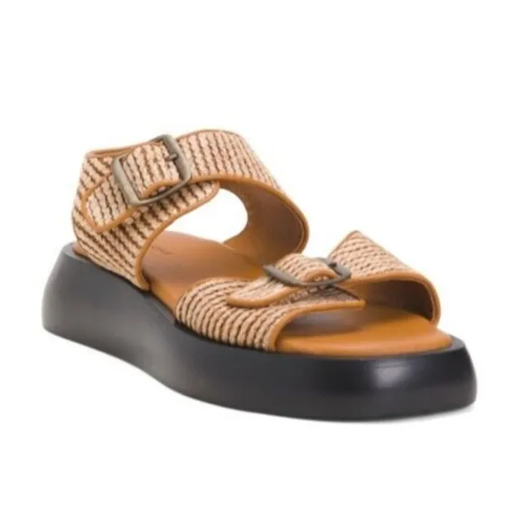 NEW Free People Women's Size 11 M Sandals Mandi Weave Sport Buckle Natural