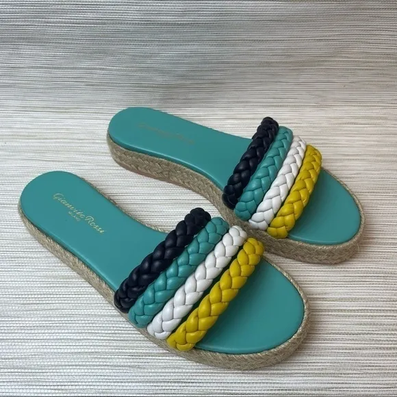 New Gianvitto Rossi Marbella Espadrille Slide Sandal In Mimosa