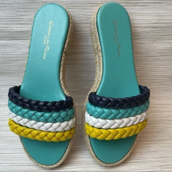 New Gianvitto Rossi Marbella Espadrille Slide Sandal In Mimosa