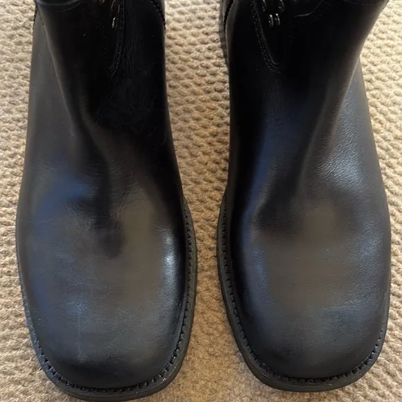 NEW in Box Free People Leather Harmony Studded Boots Black Size 9