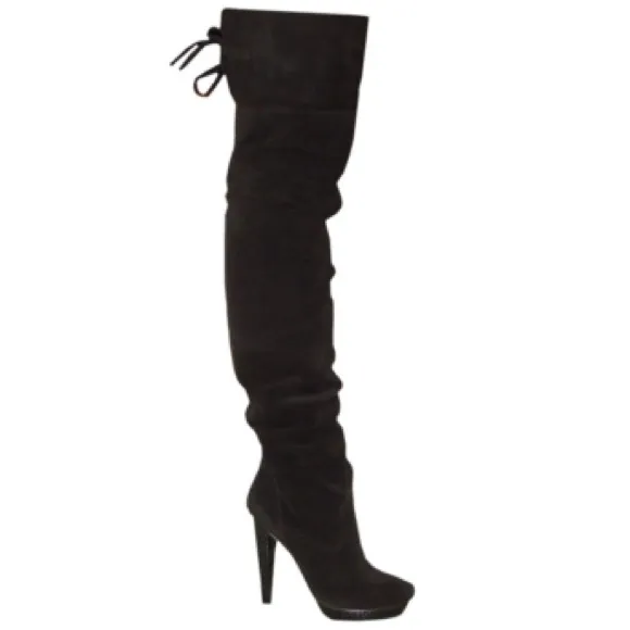 New in Box Wild Pair Over Knee Suede Snake High Heel Boot LILA 8.5