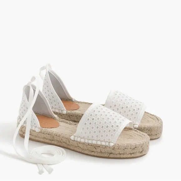 NEW J. Crew Eyelet Flatform Espadrille Sandals