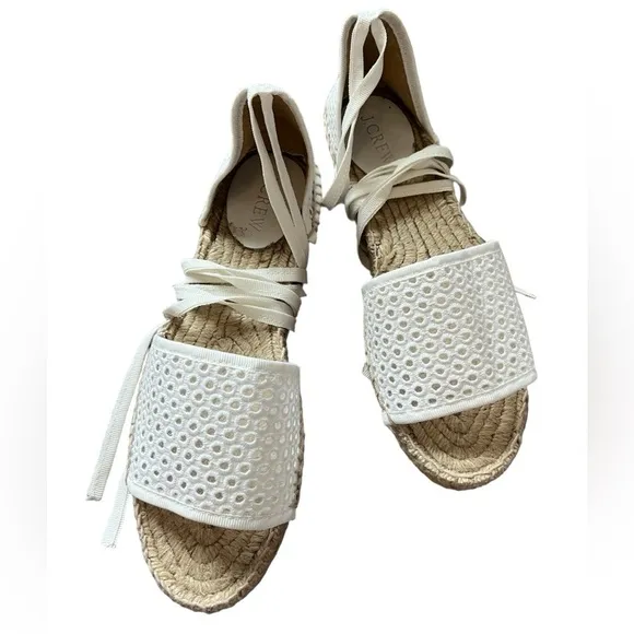 NEW J. Crew Eyelet Flatform Espadrille Sandals
