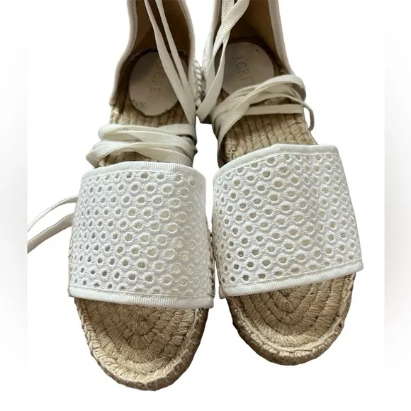 NEW J. Crew Eyelet Flatform Espadrille Sandals