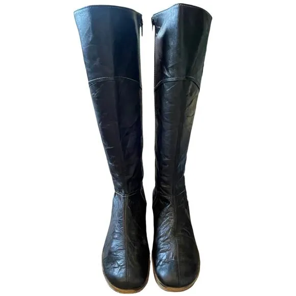 NEW Josef Seibel 9.5 Romika Nelly Leather EMBROIDERED Riding Boots Tall Black 42