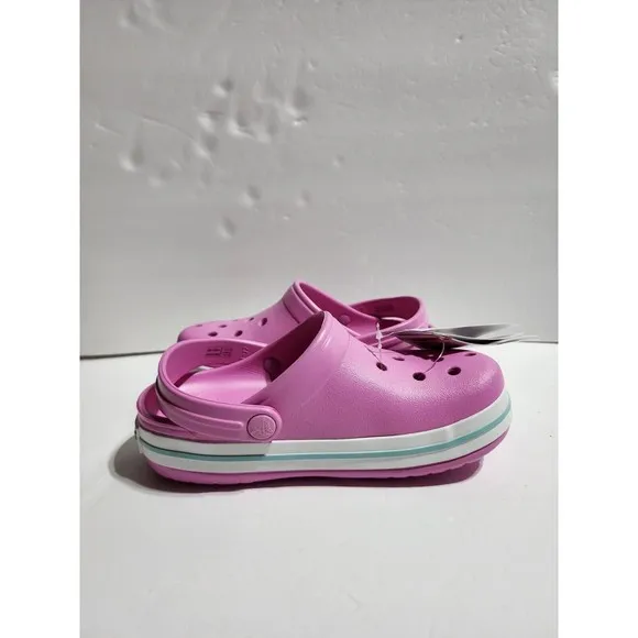 New Kids Crocs Crocband Clog Sandals Platform K Party Pink 207006 6SW Size J3