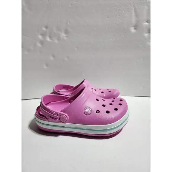 New Kids Crocs Crocband Clog Sandals Platform K Party Pink 207006 6SW Size J3