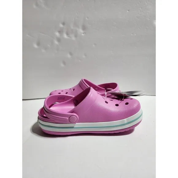 New Kids Crocs Crocband Clog Sandals Platform K Party Pink 207006 6SW Size J3