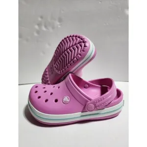 New Kids Crocs Crocband Clog Sandals Platform K Party Pink 207006 6SW Size J3