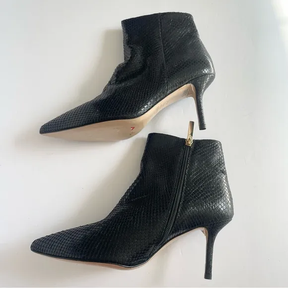 NEW L’Agence Aimee II Bootie in‎ Black Snake Reptile Pointed Toe 39.5 EU 9 US