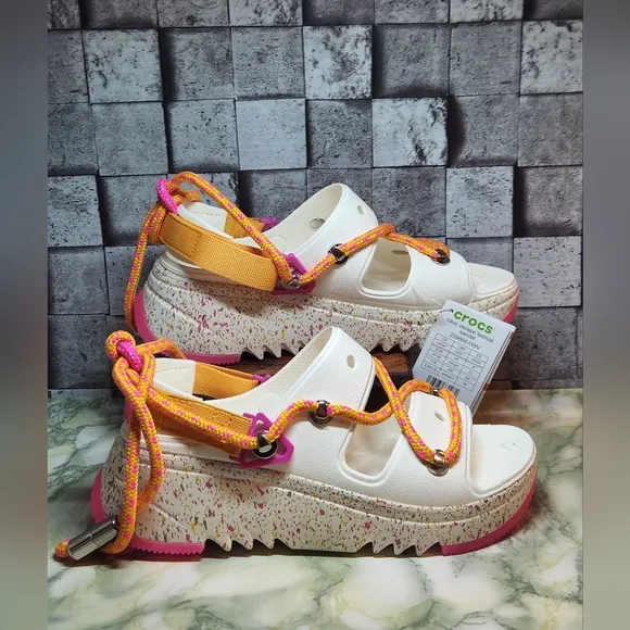 New.. Limited Edition Crocs Hiker Xscape Festval Sandals In Chalk Size 7
