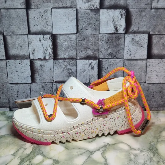New.. Limited Edition Crocs Hiker Xscape Festval Sandals In Chalk Size 7
