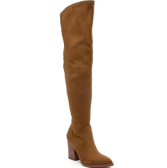 NEW! MARC FISHER Mayko Cognac Pointed Toe Over The Knee Boots!