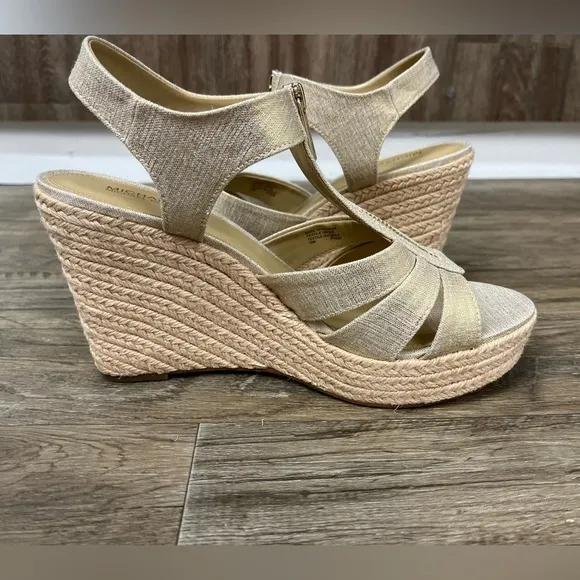 NEW Michael Kors Women's Berkley Gold Wedge Sandals