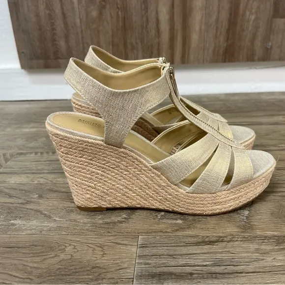NEW Michael Kors Women's Berkley Gold Wedge Sandals