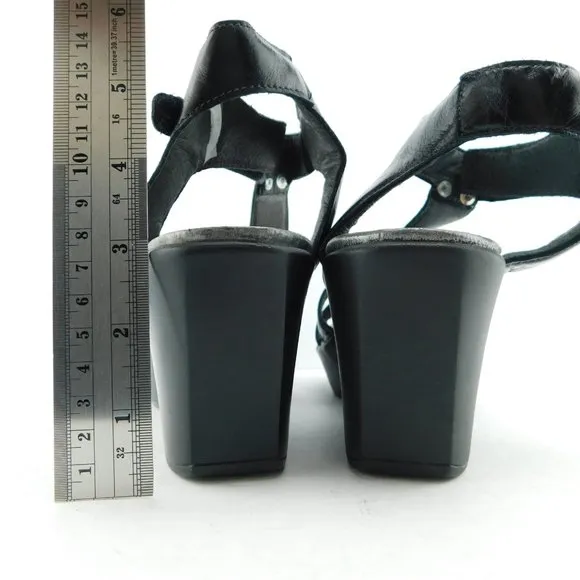 New NAOT Black Leather Caged Wedge Platform Sandals 42EU / 11US