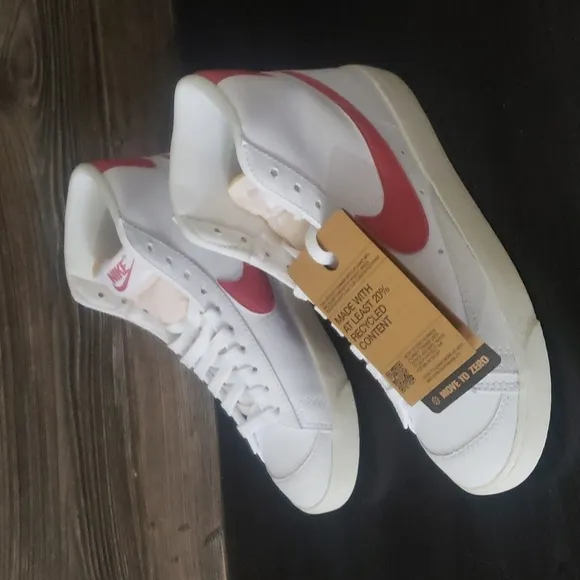 New Nike Blazer Mid 77 NN Next Nature White Rust Red Mid Top Sneakers