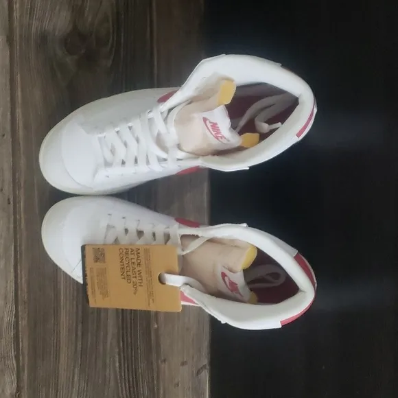 New Nike Blazer Mid 77 NN Next Nature White Rust Red Mid Top Sneakers