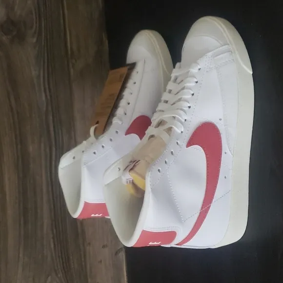 New Nike Blazer Mid 77 NN Next Nature White Rust Red Mid Top Sneakers