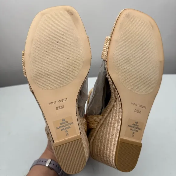 NEW Nine West Women’s Nerisa Espadrille Wedge Sandals Size 9.5M