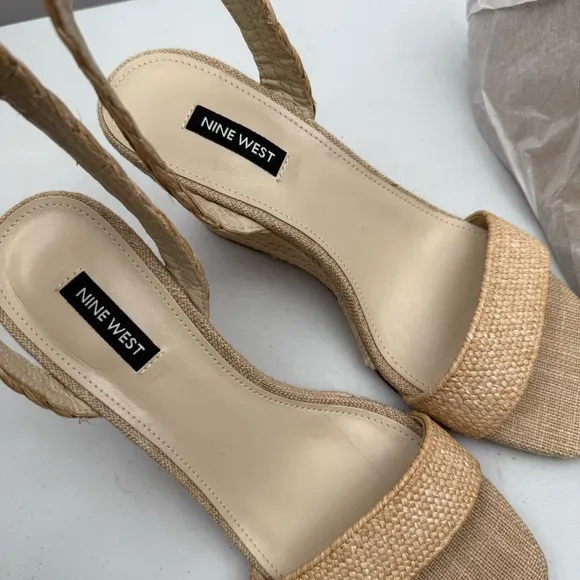 NEW Nine West Women’s Nerisa Espadrille Wedge Sandals Size 9.5M